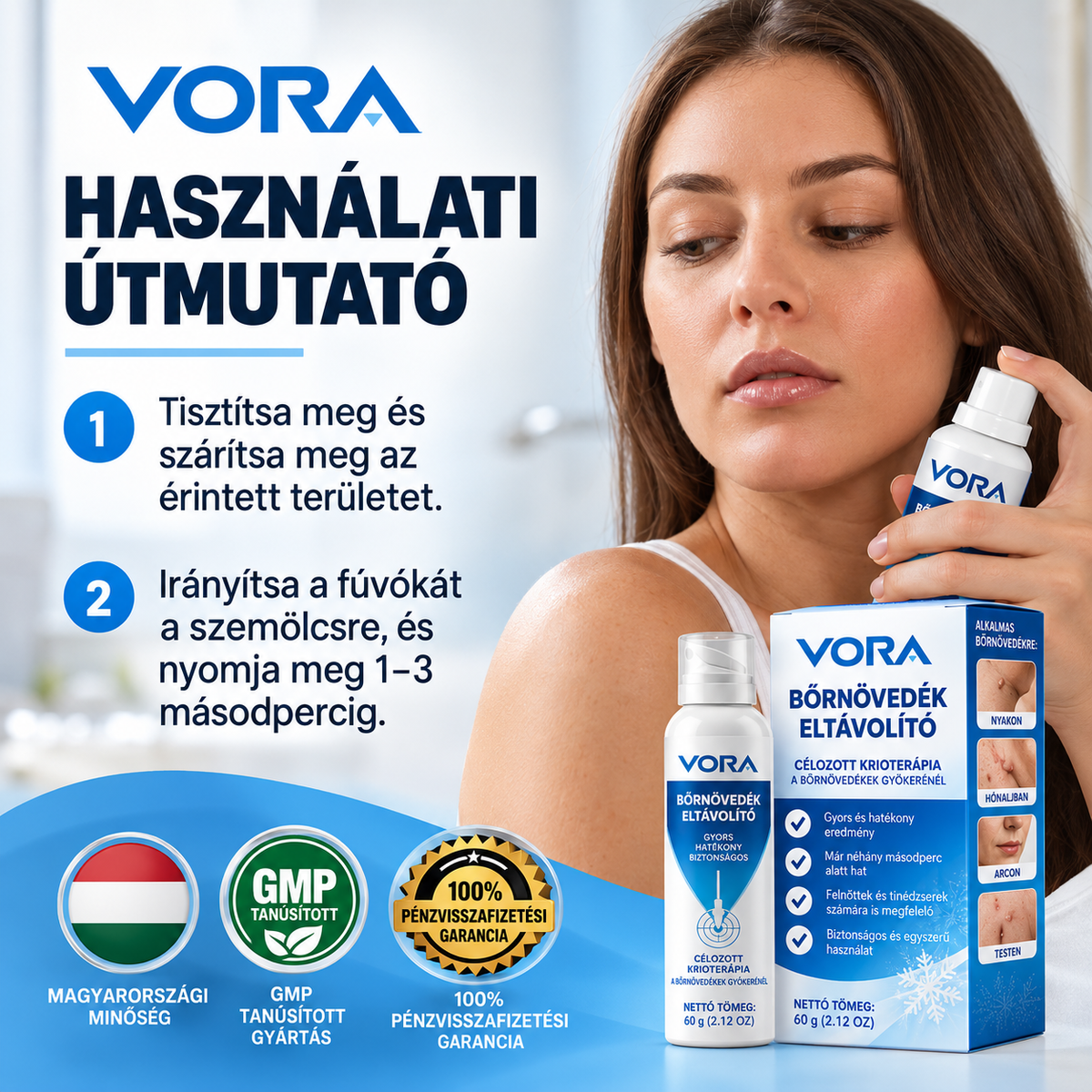Bőrkinövés elleni fagyasztó spray
